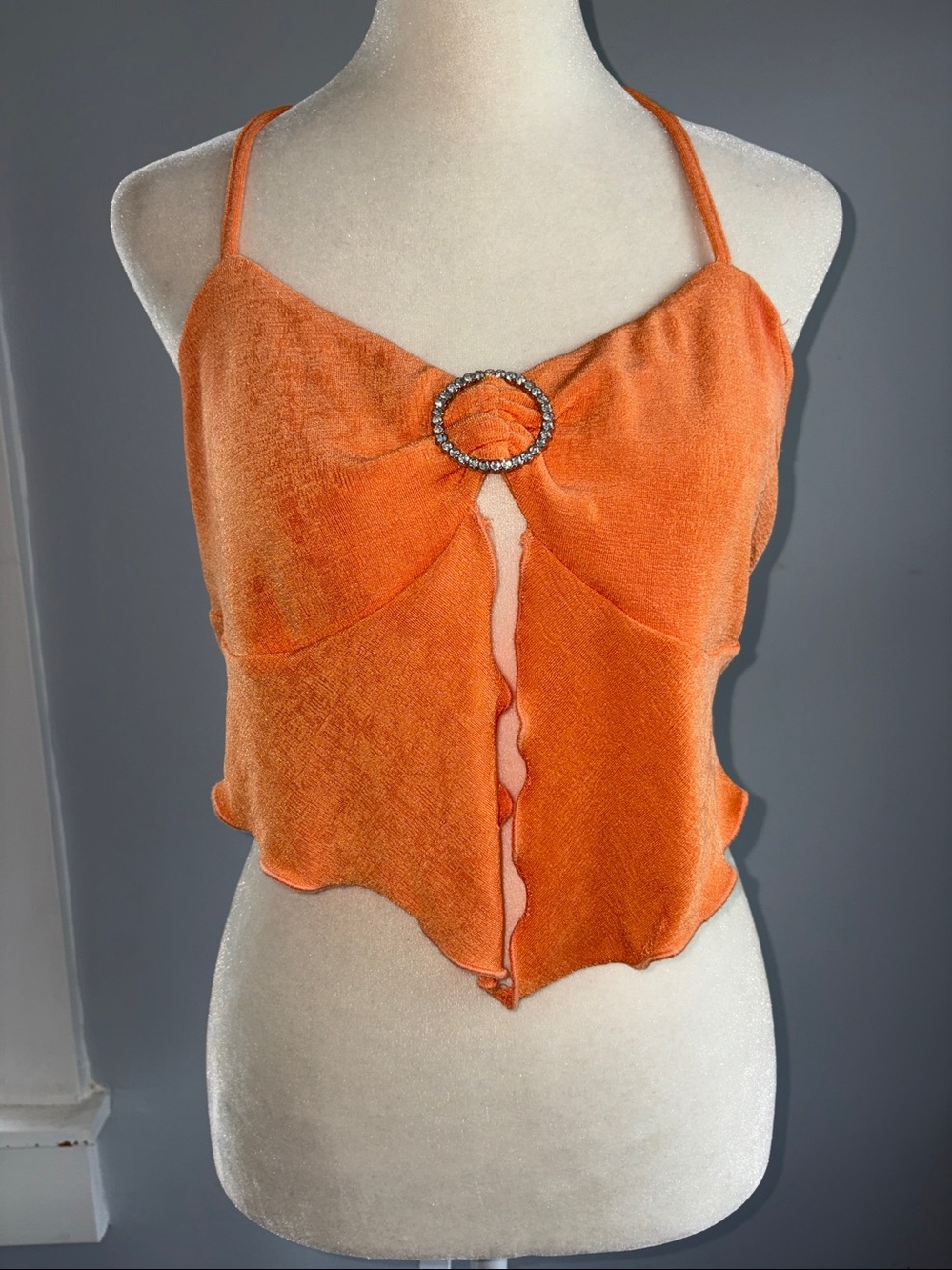 Motel Rocks Orange Rhinestone Ring Cami - Picture 2 of 8